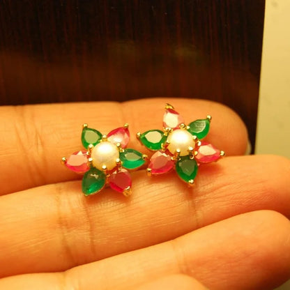 STUDS IN GREEN & RED