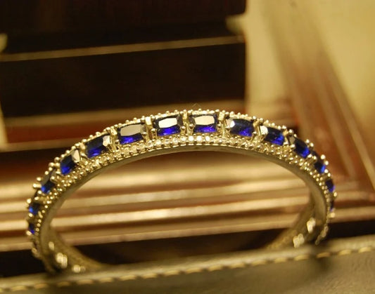 SAPPHIRE STONE & ZIRCON BANGLE