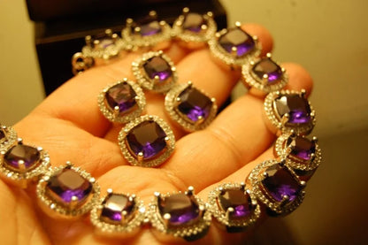PURPLE & ZIRCON NECKLACE SET