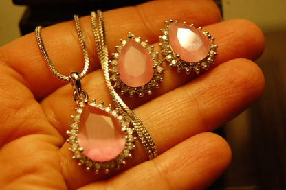 PINK & ZIRCON PENDANT SET
