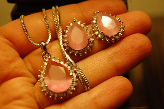 PINK & ZIRCON PENDANT SET