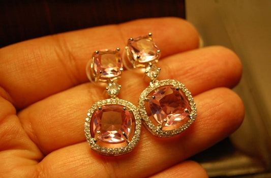 PINK ZIRCON EARRINGS