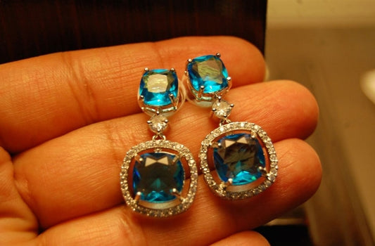 TURQUOISE ZIRCON EARRINGS