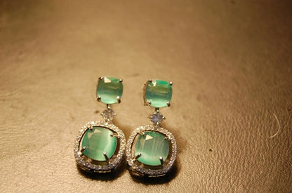 JADE GREEN ZIRCON EARRINGS