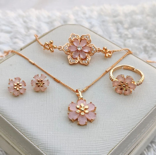 PENDENT SET IN PINK