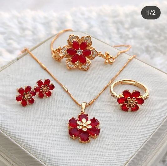 PENDENT SET IN RED