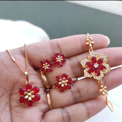 PENDENT SET IN RED