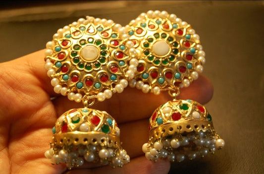 MULTI STONE JHUMKAS