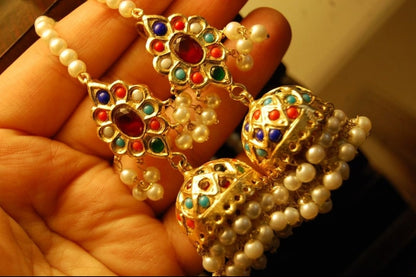 Elegant nauratan jhumkas