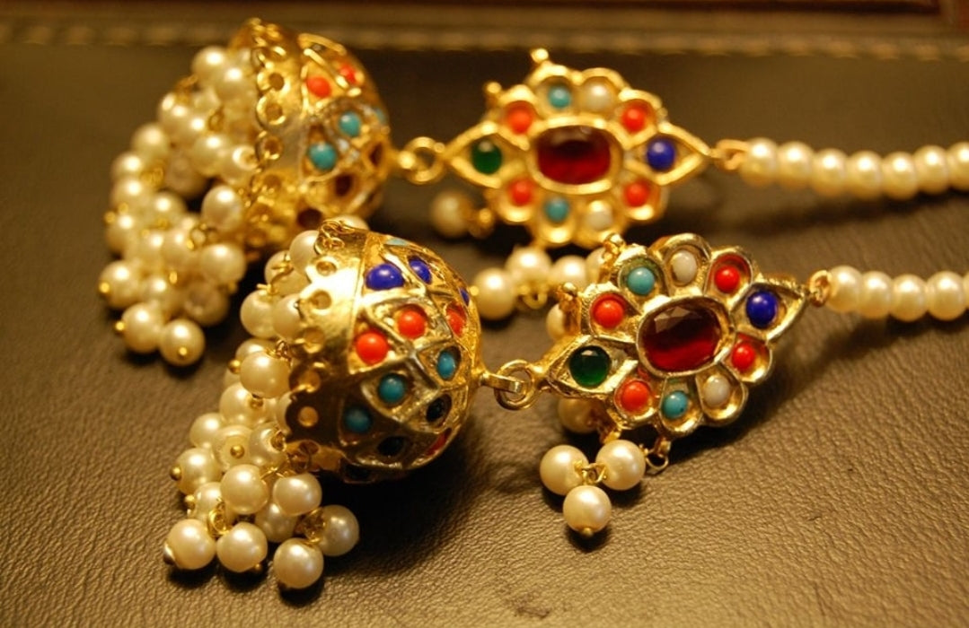 Elegant nauratan jhumkas
