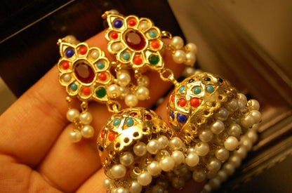 Elegant nauratan jhumkas