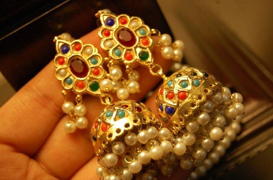 Elegant nauratan jhumkas