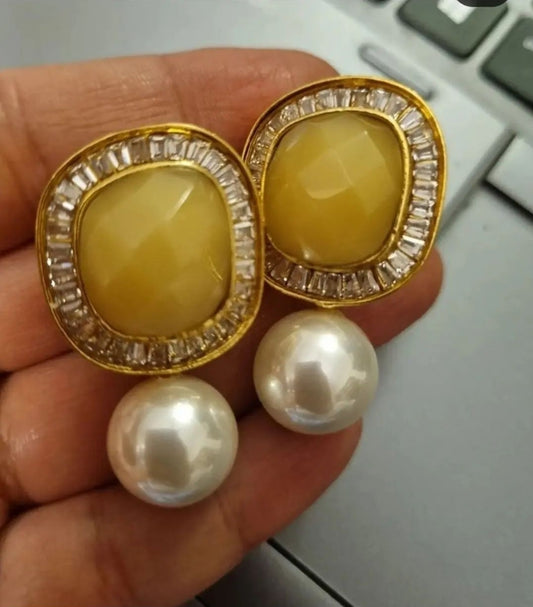 ZIRCON BLOCK EARRINGS