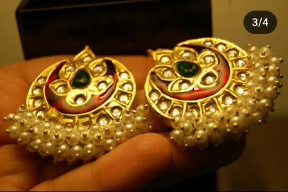 RED MEENA EARRINGS