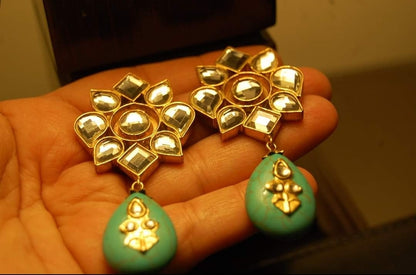 KUNDAN & FEROZA EARRING