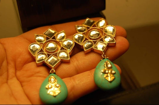 KUNDAN & FEROZA EARRING