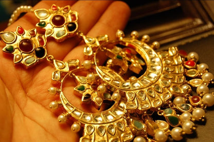 NAURATAN & KUNDAN EARRINGS