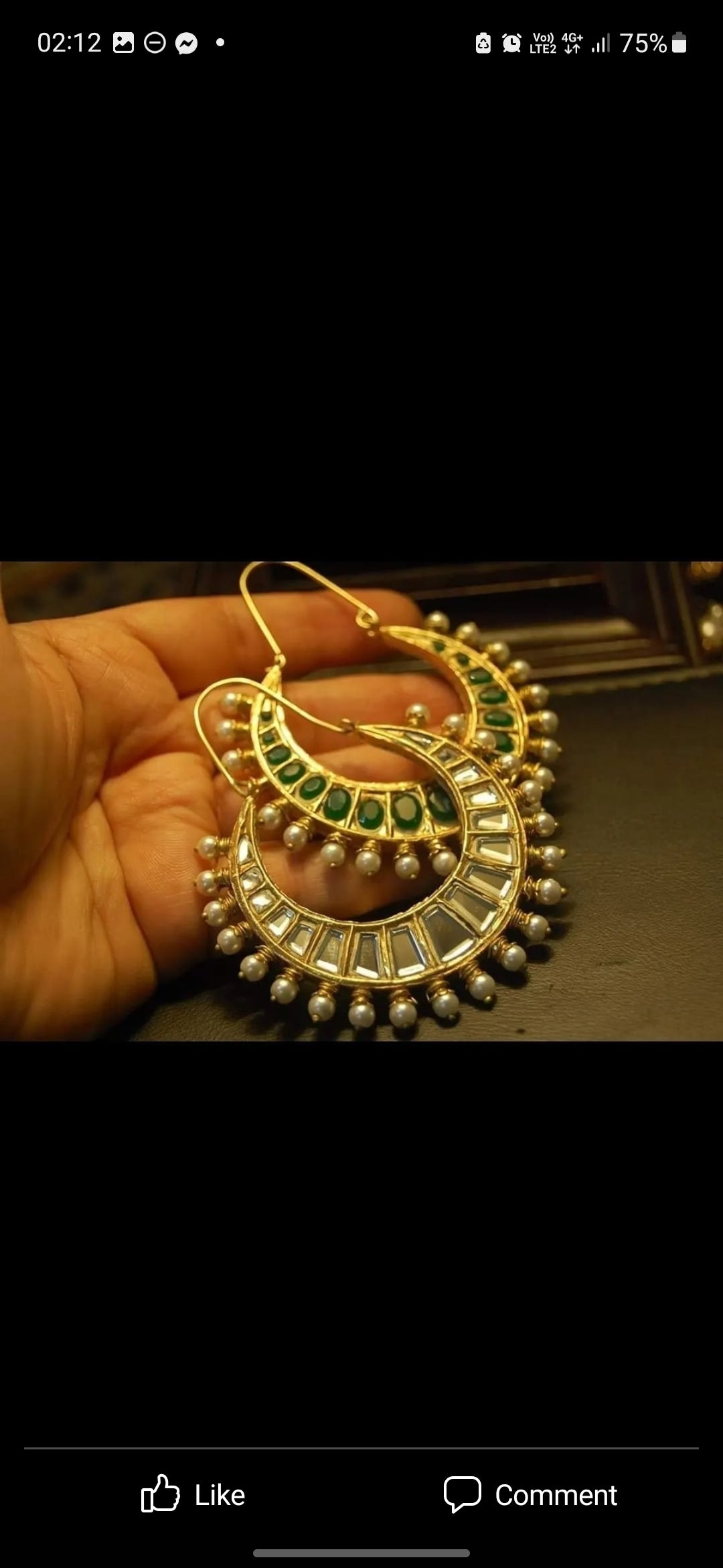 DOUBLE SIDED GREEN & KUNDAN EARRINGS