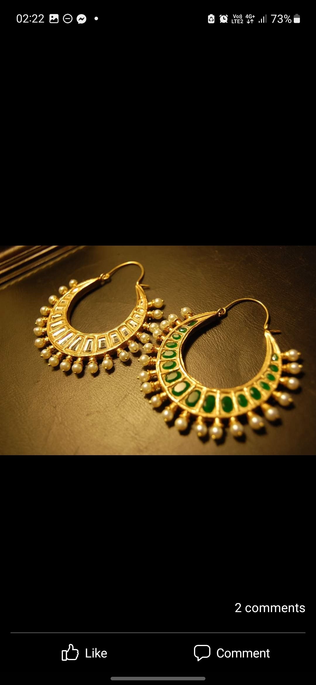DOUBLE SIDED GREEN & KUNDAN EARRINGS