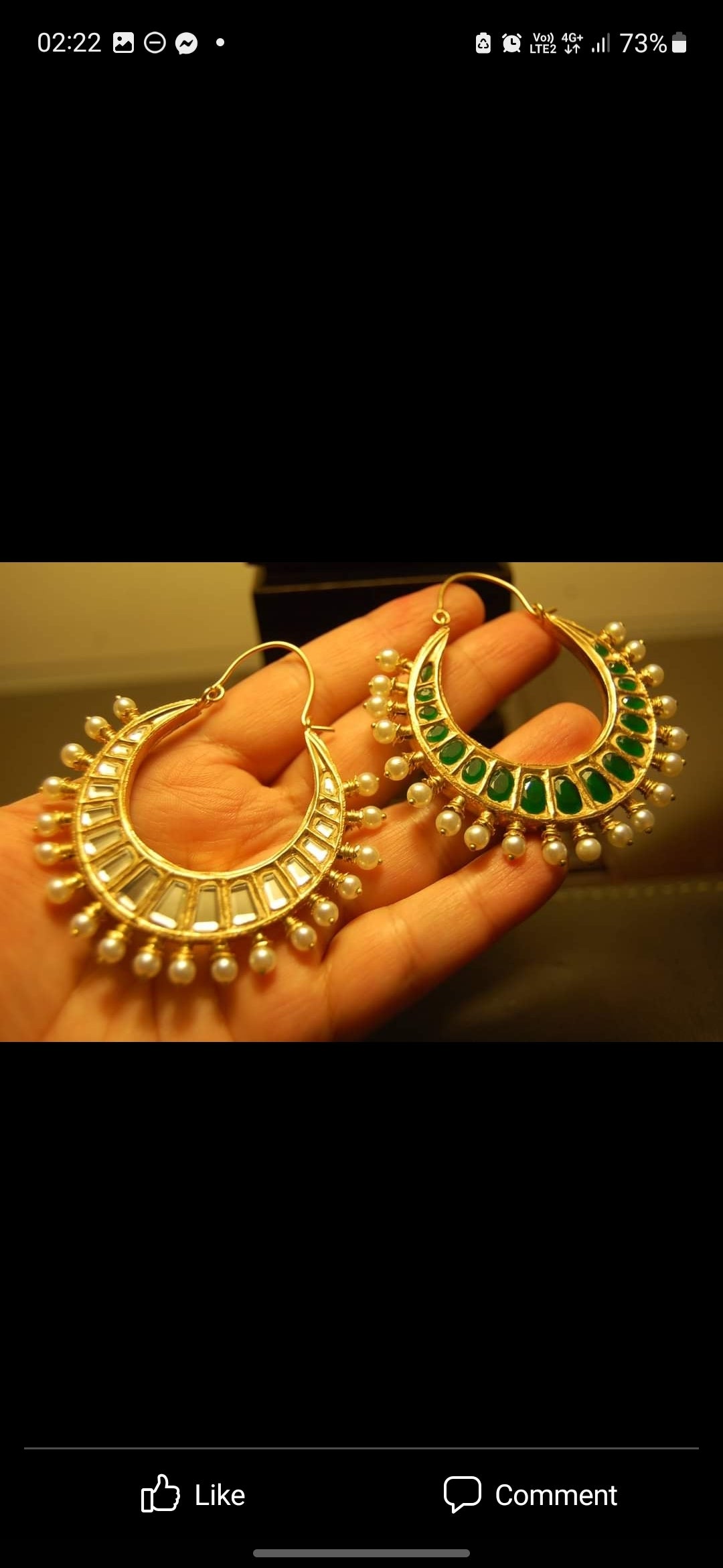 DOUBLE SIDED GREEN & KUNDAN EARRINGS