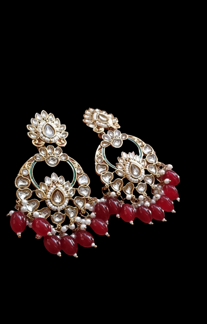 KUNDAN CHAAND BALAS WITH RED STONES