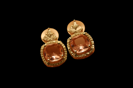ELEGANT ZIRCON & PINK EARRINGS