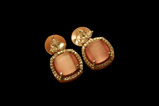 ELEGANT ZIRCON & PINK EARRINGS