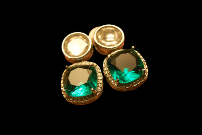 AMERICAN DIAMOND EARRINGS IN SEA GREEN