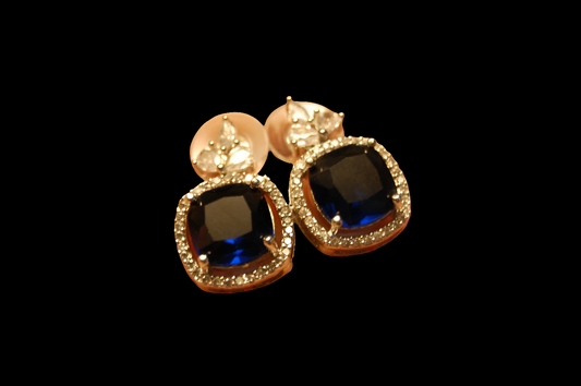 ELEGANT ZIRCON & SAPPHIRE BLUE EARRINGS