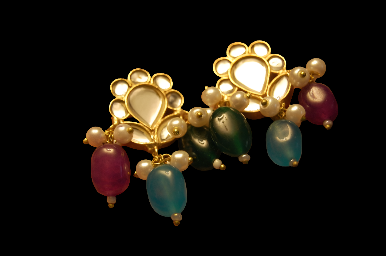 MULTI KUNDAN EARRINGS