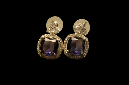 ELEGANT ZIRCON & PURPLE EARRINGS