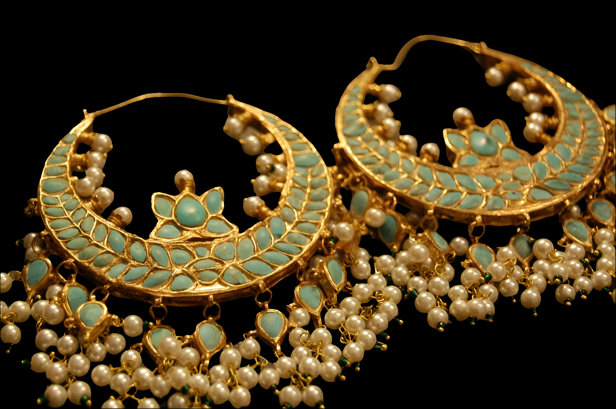 LARGE BALAS IN FEROZA & PEARLS