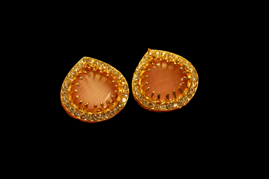 SMALL PINK EARRINGS WITH ZIRCONS