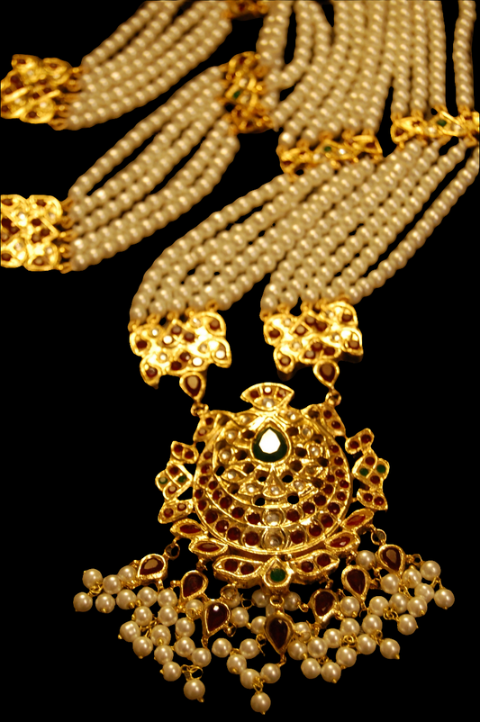 GREEN & RED KUNDAN MALA