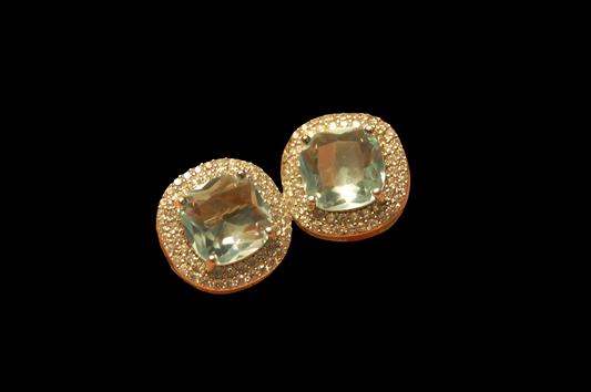 AMERICAN DIAMONDS AQUAMARINE STUDS
