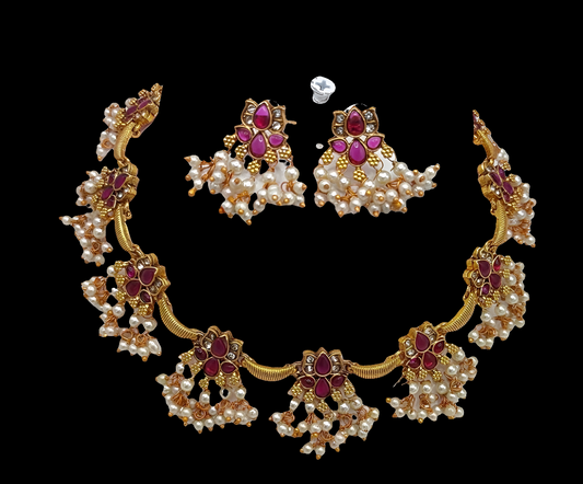 ELEGANT SOUTH INDIAN NECKLACE SET