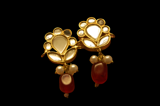 RED KUNDAN EARRINGS
