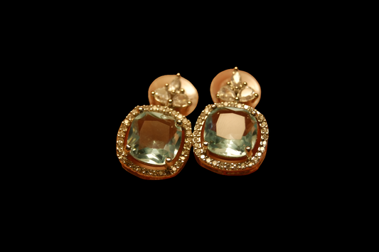 ELEGANT ZIRCON & AQUAMARINE EARRINGS