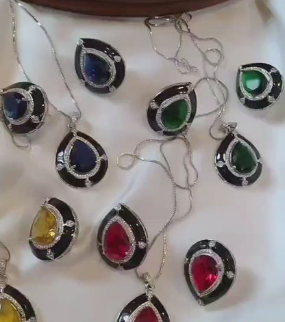FEROZY & BLACK MEENA PENDENT SET