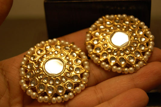KUNDAN EARRINGS WITH PEARLS