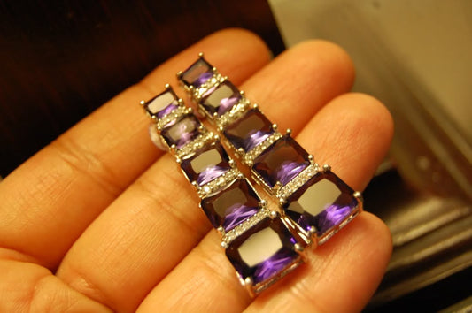 PURPLE ZIRCON EARRINGS
