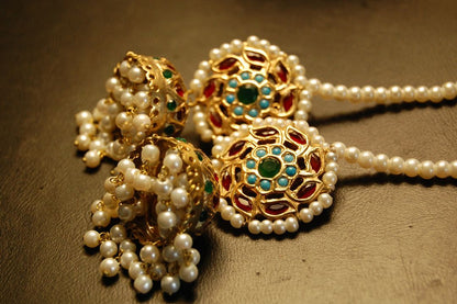 MULTI STONE JHUMKAS