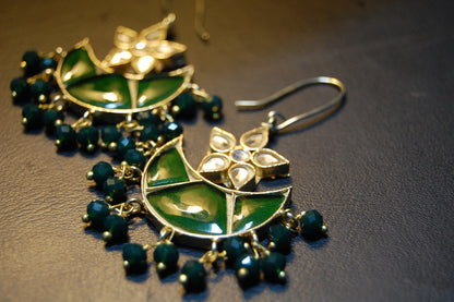 GREEN CHAAND TAARA EARRINGS