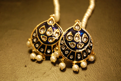 BLUE MEENA & KUNDAN EARRINGS