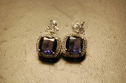 ELEGANT ZIRCON & PURPLE EARRINGS