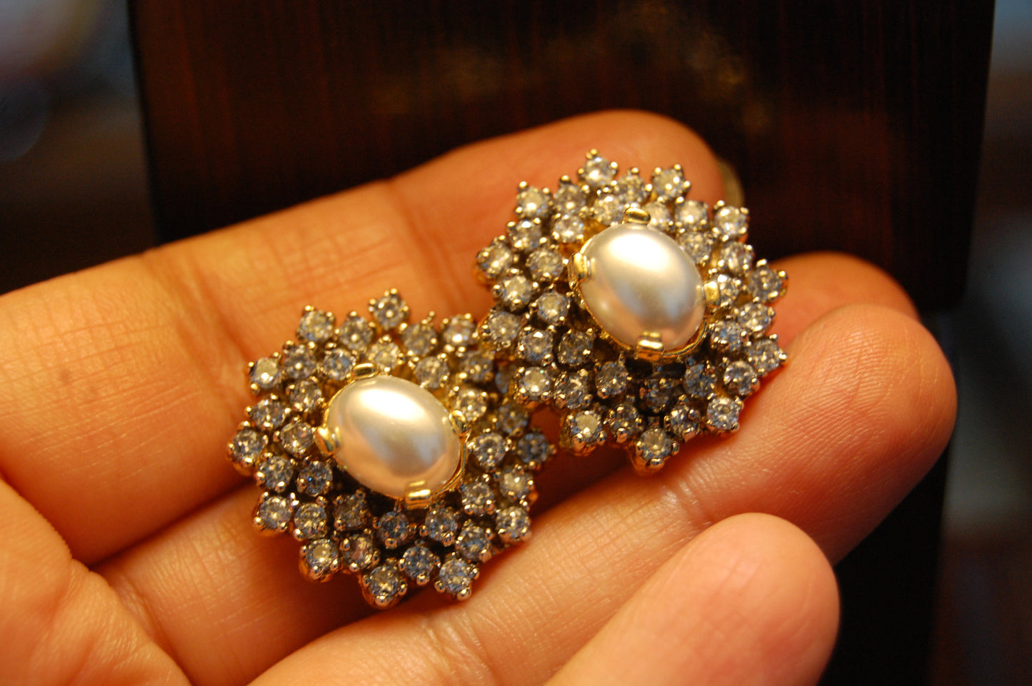PEARL ZIRCON EARRINGS