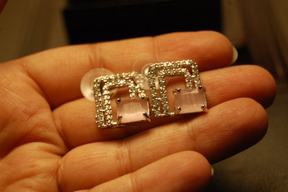 ZIRCON EARRINGS IN PINK
