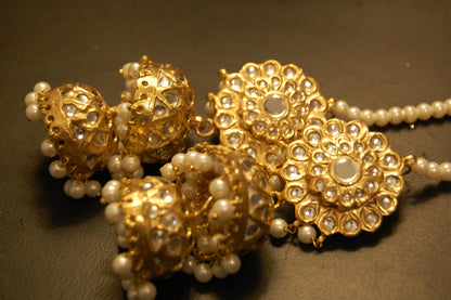 TWO LAYERED KUNDAN JHUMKAS