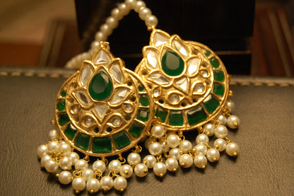 GREEN & KUNDAN EARRINGS