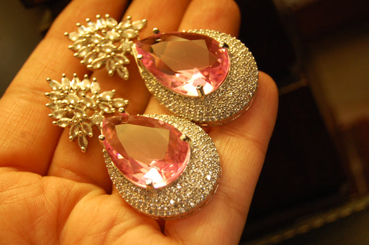 PINK ZIRCON EARRINGS